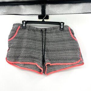 No Boundaries Black White Coral Trim Lightweight Pull On Shorts Women's XL